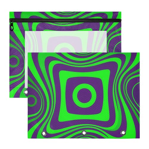 Federmäppchen, bezaubernd, 3 Locher für 3 Ringe, 2 Stück, Lehrer, Kunstbedarf, Aufbewahrung, abstrakte Kunst, geometisch, Grün, Lila Federmäppchen, bezaubernd, 3 Locher für 3 Ringe, 2 Stück, Lehrer, Kunstbedarf, Aufbewahrung, abstrakte Kunst, geometisch, Grün, Lila von EtherSpher