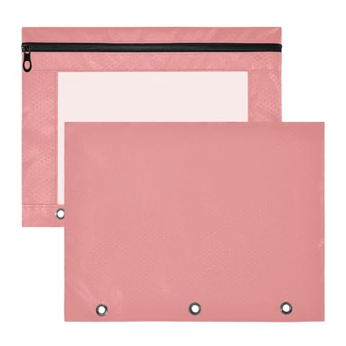 Federmäppchen, tragbar, 3 Löcher, Tasche für 3 Ringe, 2 Stück, Studenten, Klasse, Wassermelonenrot von EtherSpher