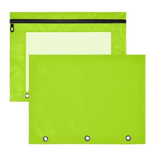 Federmäppchen, transparent, 3 Löcher, Tasche für 3 Ringe, 2 Stück, Lehrer, College-Zubehör, Hellgrün Federmäppchen, transparent, 3 Löcher, Tasche für 3 Ringe, 2 Stück, Lehrer, College-Zubehör, Hellgrün von EtherSpher