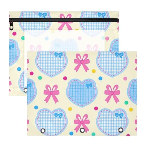 Federmäppchen, transparentes Fenster, 3 Locher für 3 Ringe, 2 Stück, Lehrer, Klassenzimmer, niedlich, bunte Herzen, Fliege Federmäppchen, transparentes Fenster, 3 Locher für 3 Ringe, 2 Stück, Lehrer, Klassenzimmer, niedlich, bunte Herzen, Fliege von EtherSpher