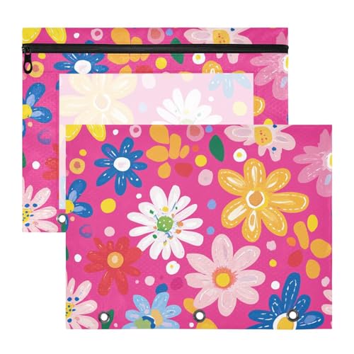 Federmäppchen mit 3 Löchern, Stifthalter für A4-Papier, Briefe, 2 Stück, Studenten, Schulbedarf, frische kleine Blumen, Pfirsich Federmäppchen mit 3 Löchern, Stifthalter für A4-Papier, Briefe, 2 Stück, Studenten, Schulbedarf, frische kleine Blumen, Pfirsich von EtherSpher