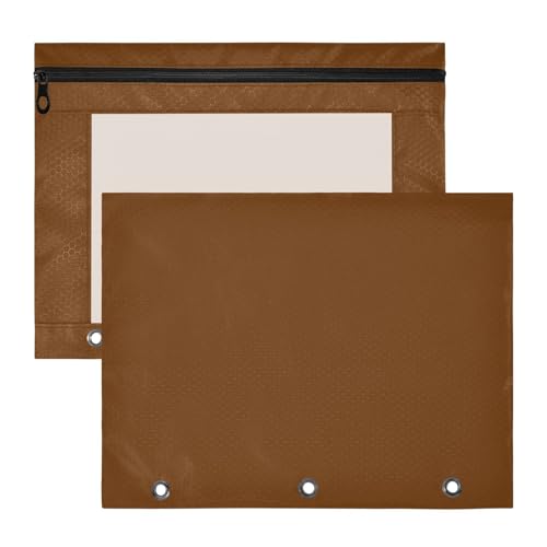 Federmäppchen mit 3 Löchern, für A4-Papier, Briefe, 2 Stück, Studenten, Kunstbedarf, Aufbewahrung, Karamellbraun Federmäppchen mit 3 Löchern, für A4-Papier, Briefe, 2 Stück, Studenten, Kunstbedarf, Aufbewahrung, Karamellbraun von EtherSpher
