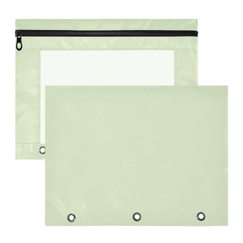 Federmäppchen mit Reißverschluss, 3 Löcher, für A4-Papier, Briefe, 2 Stück, Lehrer, Schulanfang, Hellgrün Federmäppchen mit Reißverschluss, 3 Löcher, für A4-Papier, Briefe, 2 Stück, Lehrer, Schulanfang, Hellgrün von EtherSpher