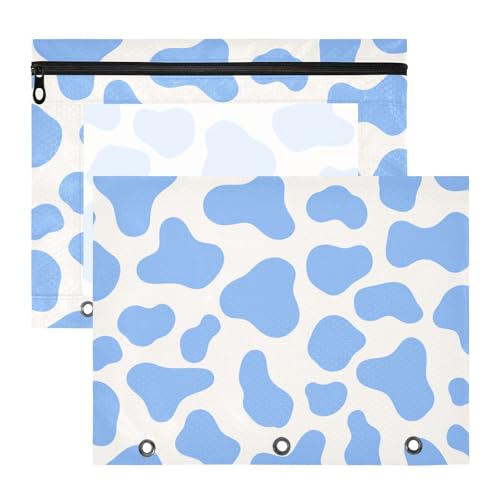 Federmäppchen mit Reißverschluss, Kunststoff, Aktenordner für 3 Ringe, 2 Stück, Schüler, Klasse, Kuhdruck, Blau, Pastell Federmäppchen mit Reißverschluss, Kunststoff, Aktenordner für 3 Ringe, 2 Stück, Schüler, Klasse, Kuhdruck, Blau, Pastell von EtherSpher