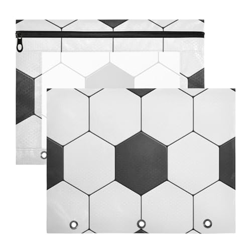 Federmäppchen mit Sichtfenster, 3 Löcher, für A4-Papier, Briefe, 2 Stück, Lehrer, College, moderner Sport, Fußball, Fußball Federmäppchen mit Sichtfenster, 3 Löcher, für A4-Papier, Briefe, 2 Stück, Lehrer, College, moderner Sport, Fußball, Fußball von EtherSpher