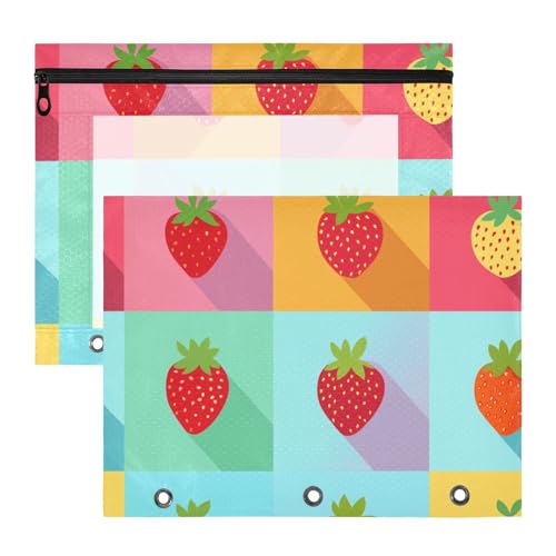Federmäppchen mit Sichtfenster, 3-fach Locher, für A4-Papier, Briefe, 2 Stück, Lehrer, Klassenzimmer, Erdbeer-Plaid, bunt Federmäppchen mit Sichtfenster, 3-fach Locher, für A4-Papier, Briefe, 2 Stück, Lehrer, Klassenzimmer, Erdbeer-Plaid, bunt von EtherSpher