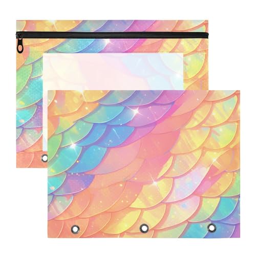 Federmäppchen mit transparentem Fenster, 3 Locher für 3 Ringe, Ordner, 2 Stück, für Lehrer, Schule, Studenten, Lehrerbedarf, Regenbogen-Drachenwaage, glitzernd Federmäppchen mit transparentem Fenster, 3 Locher für 3 Ringe, Ordner, 2 Stück, für Lehrer, Schule, Studenten, Lehrerbedarf, Regenbogen-Drachenwaage, glitzernd von EtherSpher