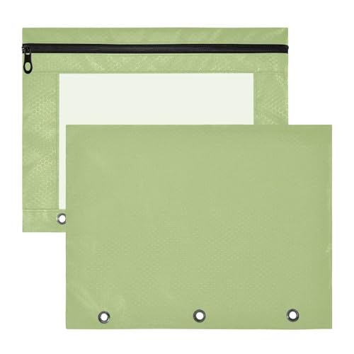 Federmäppchen mit transparentem Fenster, 3 Löcher, für A4-Papier, Briefe, 2 Stück, Lehrer, Schulbedarf, weiches Gras Federmäppchen mit transparentem Fenster, 3 Löcher, für A4-Papier, Briefe, 2 Stück, Lehrer, Schulbedarf, weiches Gras von EtherSpher