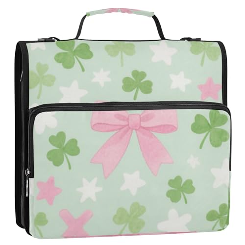 Green Clover Aktenordner mit 3 Ringen, stabiler Reißverschluss, wasserdicht, Dokumenten-Organizer für Mittelschüler, Gestor de documentos Green Clover Aktenordner mit 3 Ringen, stabiler Reißverschluss, wasserdicht, Dokumenten-Organizer für Mittelschüler, Gestor de documentos von EtherSpher