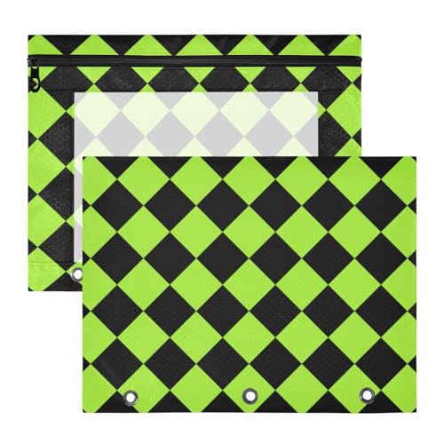 Kosmetiktasche, 3 Löcher, 3 Löcher, Tasche für A4-Papier, Briefe, 2 Stück, Studenten, Kunstbedarf, Aufbewahrung, Büffelkariert, Gelb, Grün, Schwarz Kosmetiktasche, 3 Löcher, 3 Löcher, Tasche für A4-Papier, Briefe, 2 Stück, Studenten, Kunstbedarf, Aufbewahrung, Büffelkariert, Gelb, Grün, Schwarz von EtherSpher
