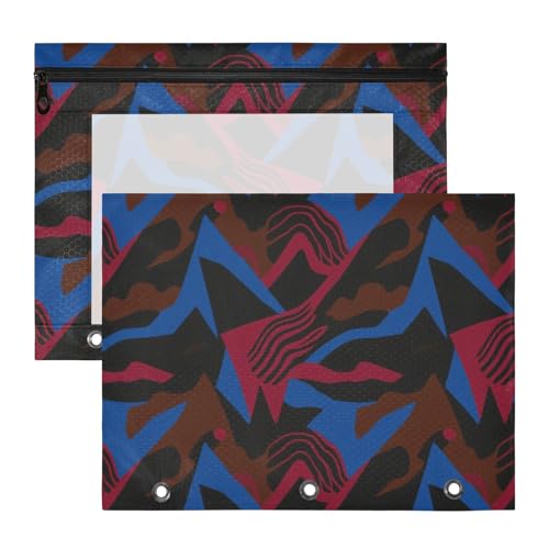Kosmetiktasche, transparent, 3 Locher für A4-Papier, Briefe, 2 Stück, Studenten, Kunstbedarf, Aufbewahrung, Camouflage, Schwarz, Rot, Blau Kosmetiktasche, transparent, 3 Locher für A4-Papier, Briefe, 2 Stück, Studenten, Kunstbedarf, Aufbewahrung, Camouflage, Schwarz, Rot, Blau von EtherSpher