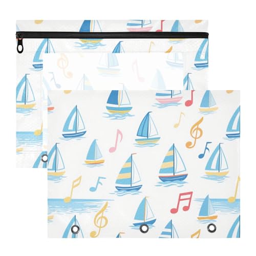 Kosmetiktasche, transparent, 3 Löcher, für A4-Papier, Briefe, 2 Stück, Lehrer, Schulbedarf, Meerblau, Segelboot, Notizen, Weiß Kosmetiktasche, transparent, 3 Löcher, für A4-Papier, Briefe, 2 Stück, Lehrer, Schulbedarf, Meerblau, Segelboot, Notizen, Weiß von EtherSpher