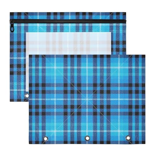 Kosmetiktasche 3 Löcher 3 Ringe Tasche für A4 Papier Brief 2 Pack Lehrer Büro Büffel Türkis Plaid Kariert Kosmetiktasche 3 Löcher 3 Ringe Tasche für A4 Papier Brief 2 Pack Lehrer Büro Büffel Türkis Plaid Kariert von EtherSpher