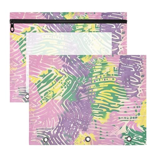 Mehrzweck-Mappe mit 3 Löchern für 3 Ringe, 2 Stück, Studenten, College-Zubehör, in Grün, Rosa und Violett Mehrzweck-Mappe mit 3 Löchern für 3 Ringe, 2 Stück, Studenten, College-Zubehör, in Grün, Rosa und Violett von EtherSpher