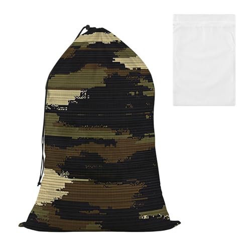 Moderner Wäschesack aus Netzstoff, dekorativ, groß, Armeegrün, mit Wäschesack, Set für Schule, Reisen, Studentenwohnheim, Kordelzug-Verschluss, Bolsa para la laundry Moderner Wäschesack aus Netzstoff, dekorativ, groß, Armeegrün, mit Wäschesack, Set für Schule, Reisen, Studentenwohnheim, Kordelzug-Verschluss, Bolsa para la laundry von EtherSpher