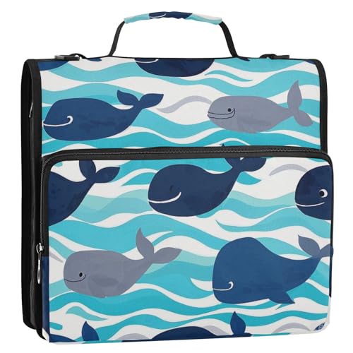Ocean Sea Wave Whales 3,8 cm 3 Ringe Reißverschluss Bindertasche mit Griff inklusive Reißverschlusstasche Dokumentenmappe Organizer für Schule und Büro Clip de Cremallera Ocean Sea Wave Whales 3,8 cm 3 Ringe Reißverschluss Bindertasche mit Griff inklusive Reißverschlusstasche Dokumentenmappe Organizer für Schule und Büro Clip de Cremallera von EtherSpher