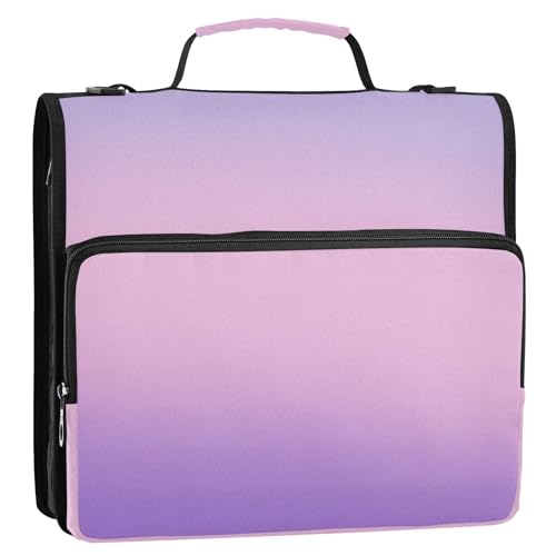 Ordner-Organizer mit 3 Ringen, Farbverlauf, violett, mit Riemen, inklusive Reißverschlusstasche, Dokumentenmappe, Organizer für Schule und Büro, Gestor de documentos Ordner-Organizer mit 3 Ringen, Farbverlauf, violett, mit Riemen, inklusive Reißverschlusstasche, Dokumentenmappe, Organizer für Schule und Büro, Gestor de documentos von EtherSpher