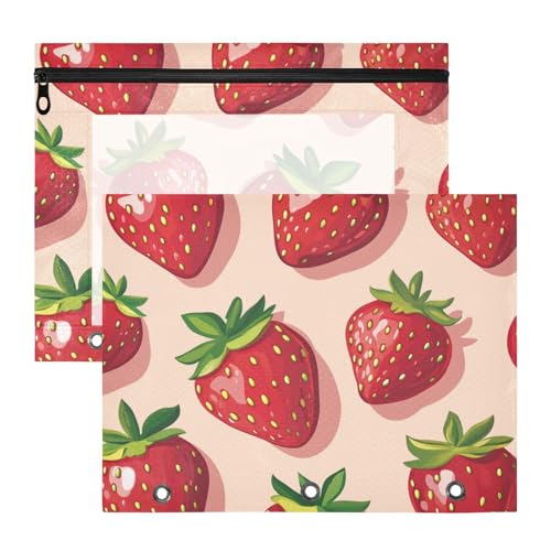 Ordner mit 3 Löchern, 3 Löchern, Tasche für 3 Ringe, 2 Stück, Schüler, Schulbedarf, Cartoon-Erdbeere Ordner mit 3 Löchern, 3 Löchern, Tasche für 3 Ringe, 2 Stück, Schüler, Schulbedarf, Cartoon-Erdbeere von EtherSpher