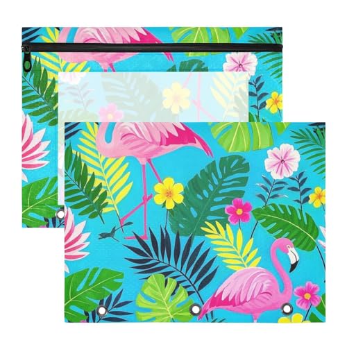 Ordner mit 3 verstärkten Ösen, Aufbewahrungstasche für A4-Papier, Briefe, 2 Stück, Lehrer, Schulbedarf, Sommer, Flamingos, Blume, Blatt, Blau Ordner mit 3 verstärkten Ösen, Aufbewahrungstasche für A4-Papier, Briefe, 2 Stück, Lehrer, Schulbedarf, Sommer, Flamingos, Blume, Blatt, Blau von EtherSpher