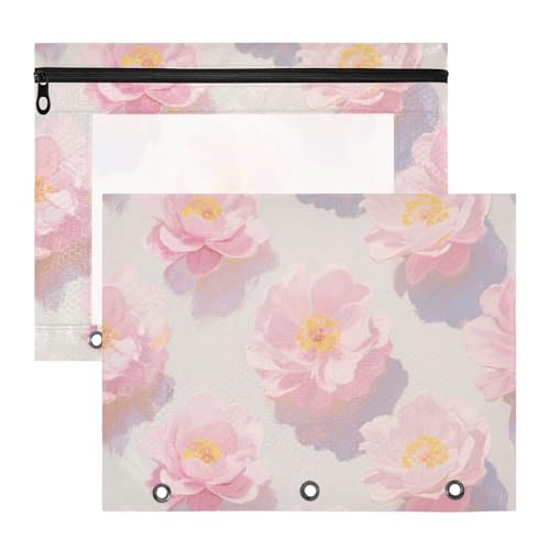 Ordner mit Reißverschluss, Kunststoff-Aktenordner für 3 Ringe, 2 Stück, Studenten, Kunstbedarf, Aufbewahrung, rosa Blumen Ordner mit Reißverschluss, Kunststoff-Aktenordner für 3 Ringe, 2 Stück, Studenten, Kunstbedarf, Aufbewahrung, rosa Blumen von EtherSpher