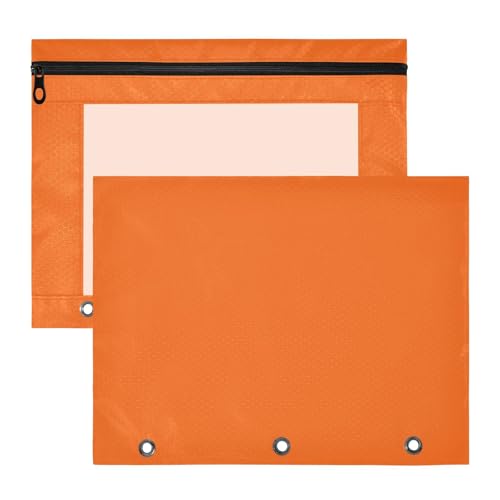 Ordner mit Sichtfenster, Kunststoff, für A4-Papier, Briefe, 2 Stück, für Studenten, Klasse, Orange (Farbe) von EtherSpher