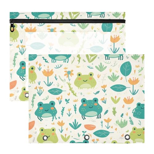 Ordnertaschen mit Sichtfenster für A4-Papier, Briefe, 2 Stück, Studenten, Klassenzimmer, frisch, Frühling, niedliche Frösche, Grün Ordnertaschen mit Sichtfenster für A4-Papier, Briefe, 2 Stück, Studenten, Klassenzimmer, frisch, Frühling, niedliche Frösche, Grün von EtherSpher