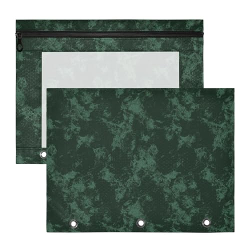 Ordnertaschen mit glatten Reißverschlüssen, Kunststoff-Aktenordner für 3-Ringe, 2 Stück, Lehrerklasse, Vintage, einfarbig, genarbt, Schwarz / Grün Ordnertaschen mit glatten Reißverschlüssen, Kunststoff-Aktenordner für 3-Ringe, 2 Stück, Lehrerklasse, Vintage, einfarbig, genarbt, Schwarz / Grün von EtherSpher