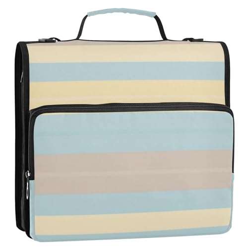 Organizer mit Griff, weich, blau, gelb, einfarbig, gestreift, 3,8 cm, Organizer mit Griff, leicht zu transportieren, Dokumentenmappe, Organizer für Mittelschüler, Carpeta con cremallera von EtherSpher