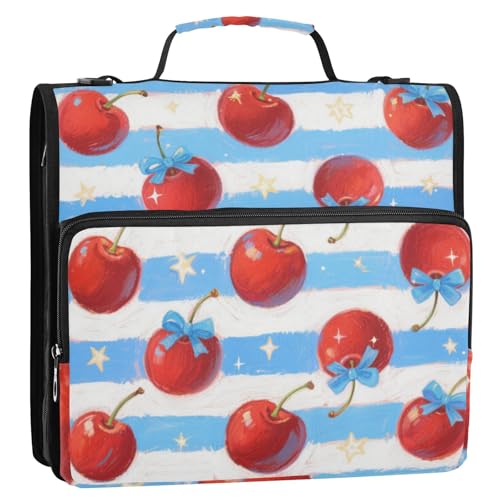 Red Cherries 3 Ringe 3,8 cm Reißverschluss Ordner mit Griff, mehrere Taschen, Schulbedarf, Organizer für Schule und Büro, Encuadernador de Cartera Red Cherries 3 Ringe 3,8 cm Reißverschluss Ordner mit Griff, mehrere Taschen, Schulbedarf, Organizer für Schule und Büro, Encuadernador de Cartera von EtherSpher