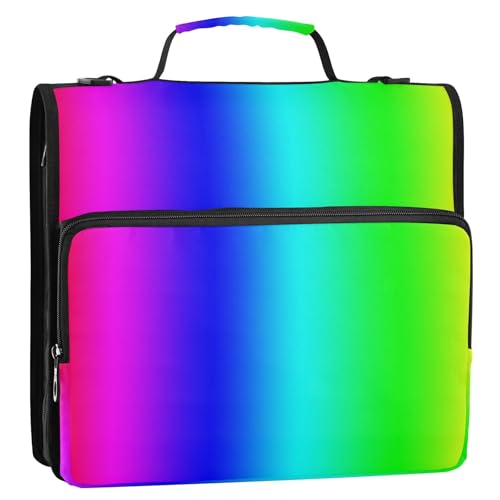 Ringbuch-Organizer mit 3 Ringen, mit Griff und abnehmbarem Schultergurt, mehrere Taschen, Reißverschluss, Portfolio für Büro, Schule, Cartera con Cremallera von EtherSpher