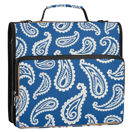 Ringbuch mit 3 Ringen, Vintage-Paisley-Muster, 3,8 cm, mit Reißverschluss, mit Riemen, leicht zu transportieren, Dokumenten-Organizer, Tasche für Mittelschüler, Encuadernador de Cremallera Ringbuch mit 3 Ringen, Vintage-Paisley-Muster, 3,8 cm, mit Reißverschluss, mit Riemen, leicht zu transportieren, Dokumenten-Organizer, Tasche für Mittelschüler, Encuadernador de Cremallera von EtherSpher