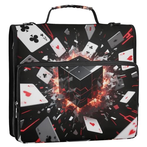 Rote und schwarze Poker-Packung mit 1/2 Ordnern, Büroordner, runde Ringe, 1 und 1/2 Zoll mit Taschendeckel (luckyword) von EtherSpher