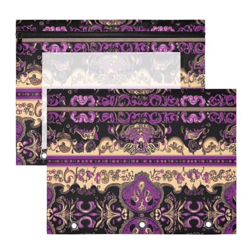 Stifthalter mit 3 Löchern, für A4-Papier, Briefe, 2 Stück, für Lehrer, Schule, Studenten, Lehrerbedarf, Vintage-Blumenmuster, Schwarz und Violett Stifthalter mit 3 Löchern, für A4-Papier, Briefe, 2 Stück, für Lehrer, Schule, Studenten, Lehrerbedarf, Vintage-Blumenmuster, Schwarz und Violett von EtherSpher