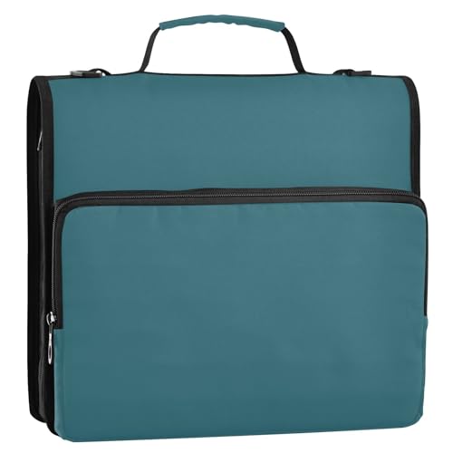 Türkisfarbener Organizer mit 3 Ringen, Schultergurt und Griff, mehrere Taschen, Dokumentenmappe für Schule, Encuadernador de Cartera Türkisfarbener Organizer mit 3 Ringen, Schultergurt und Griff, mehrere Taschen, Dokumentenmappe für Schule, Encuadernador de Cartera von EtherSpher