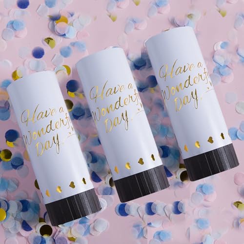 3 Stück Ozeanblaue biologisch abbaubare Konfettikanonen – Party Cheer & Columniform Konfettikanone für Feiern 3 Stück Ozeanblaue biologisch abbaubare Konfettikanonen – Party Cheer & Columniform Konfettikanone für Feiern von Ethlomoer