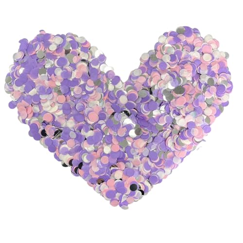 Biologisch Abbaubares Konfetti - 10000 Stück 80g Rund Konfetti in Rosa Lila Weiß Silber Bio Abbaubar Hochzeit Konfetti für Tischdekoration Biologisch Abbaubares Konfetti - 10000 Stück 80g Rund Konfetti in Rosa Lila Weiß Silber Bio Abbaubar Hochzeit Konfetti für Tischdekoration von Ethlomoer