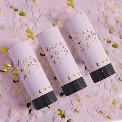 Biologisch abbaubare Konfettikanonen, 3 Stück, Kirschblüten-Rosa, Party-Konfetti, Säulenform, Kanonen für Feiern und Veranstaltungen Biologisch abbaubare Konfettikanonen, 3 Stück, Kirschblüten-Rosa, Party-Konfetti, Säulenform, Kanonen für Feiern und Veranstaltungen von Ethlomoer