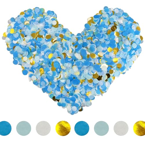 Biologisch abbaubares Konfetti – 10.000 runde Konfettistücke (80g, Blau & Gold) für Hochzeit Tischdekoration & umweltfreundliche Feiern von Ethlomoer