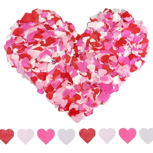 Biologisch abbaubares Konfetti - 80g (10.000 Stück) Romantisches rosa Herz Konfetti für Hochzeit Tischdeko, Bio Abbaubares Hochzeitskonfetti von Ethlomoer