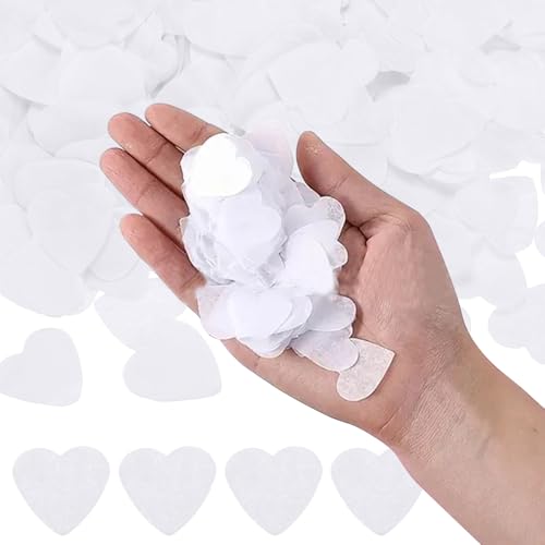 Biologisch abbaubares Konfetti Hochzeit - Weißes Papier Konfetti Herzen 80g (10000 Stück) - Umweltfreundlich Herzform für Hochzeiten & Feiern von Ethlomoer