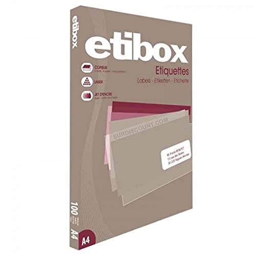 ETIBOX 119774-1200 Etiketten, selbstklebend, 105 x 48 mm, Weiß, Drucker: Laser, Kopierer, Tintenstrahldrucker – gerade Ecken von ETIBOX