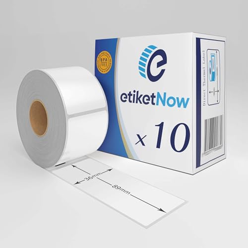 EtiketNow - 10 Rollen - 99012 / S0722400 kompatible Etiketten, 260 Etiketten, 36 mm x 89 mm, Permanent, Weiß EtiketNow - 10 Rollen - 99012 / S0722400 kompatible Etiketten, 260 Etiketten, 36 mm x 89 mm, Permanent, Weiß von EtiketNow
