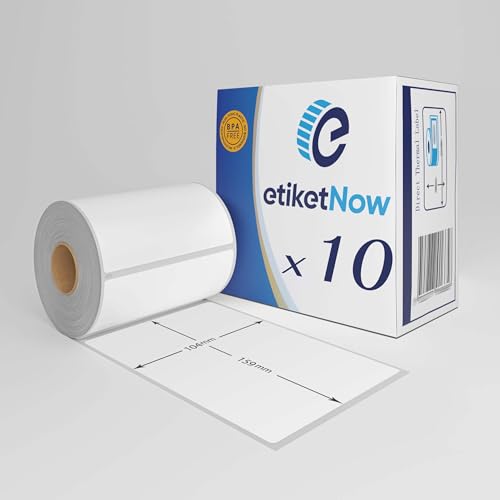 EtiketNow - 10 Rollen - S0904980 (4XL) kompatible Etiketten, 104 mm x 159 mm, 220 Etiketten, Permanent, Weiß von EtiketNow