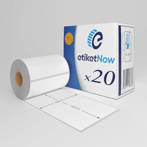 EtiketNow - 20 Rollen - S0904980 (4XL) kompatible Etiketten, 104 mm x 159 mm, 220 Etiketten, dauerhaft, weiß von EtiketNow