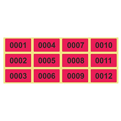 500 Etiketten/Aufkleber auf Rolle - LEUCHTPINK- fortlaufend nummeriert - 28 x 14 mm von Etikettenshop Thon