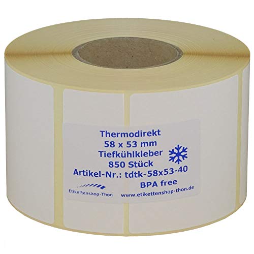 8.500 Thermoetiketten für Bizerba - Tiefkühlkleber - 58 x 53 mm - BPA frei - permanent haftend von Etikettenshop Thon