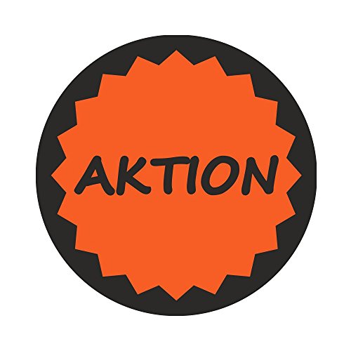 Aktionsetiketten "AKTION" mit Rand - Durchmesser 30 mm - Leuchtrot - 1.000 Stück (2) von Etikettenshop Thon