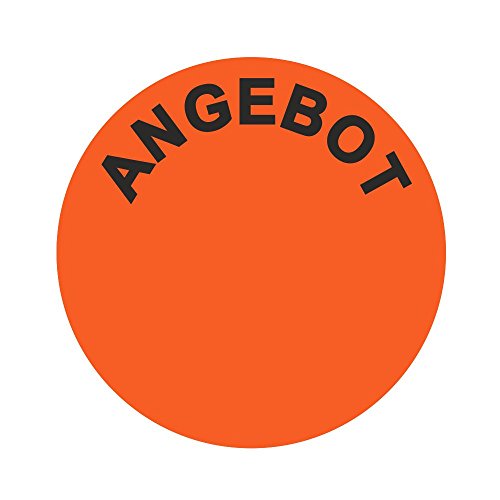 Aktionsetiketten "ANGEBOT" - Durchmesser 30 mm - Leuchtrot - 1.000 Stück (1) von Etikettenshop Thon