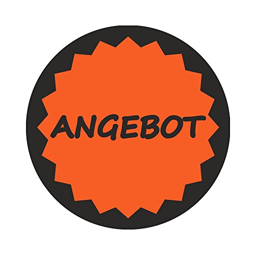 Aktionsetiketten "ANGEBOT" mit Rand - Durchmesser 30 mm - Leuchtrot - 1.000 Stück (1) von simhoa
