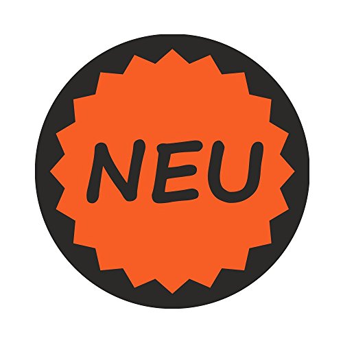 Aktionsetiketten "NEU" mit Rand - Durchmesser 30 mm - Leuchtrot - 1.000 Stück (3) von simhoa